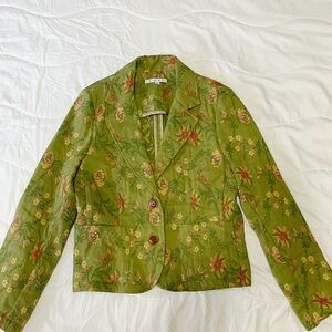 CAbi Green Floral Blazer